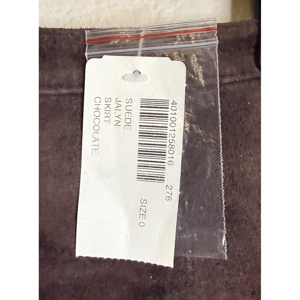 Chicos 0 US Small Suede Jalyn Maxi Skirt Chocolate Brown Genuine Leather NEW - Picture 4 of 8